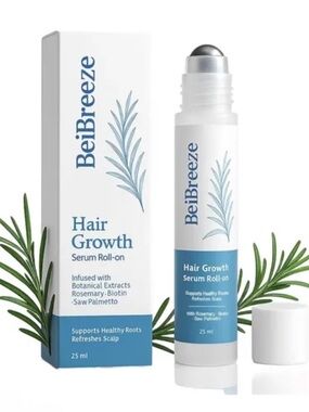 Hair Growth Serum Roll On with Rosemary | Helps Promote Thicker, Fuller Hair New